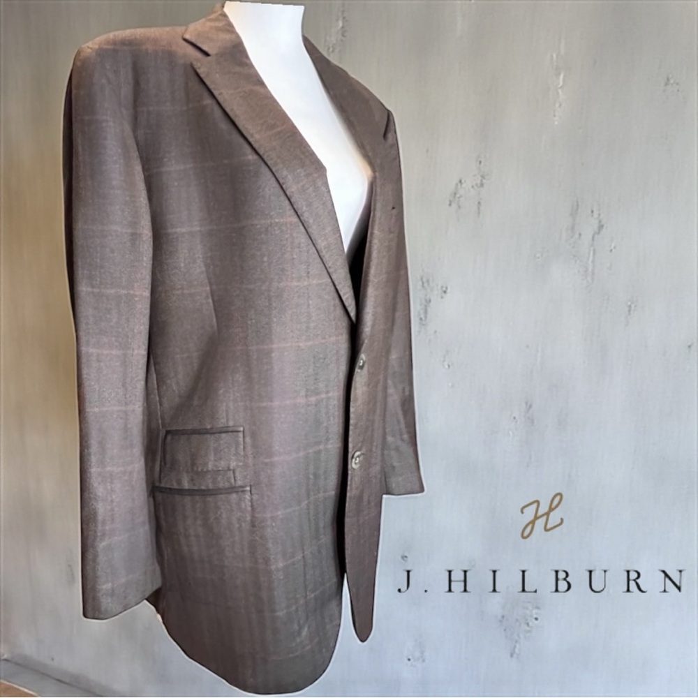 J.HILBURN Men’s Blazer | Taupe Linen Blend | Premium Tailored Quality Sz 46